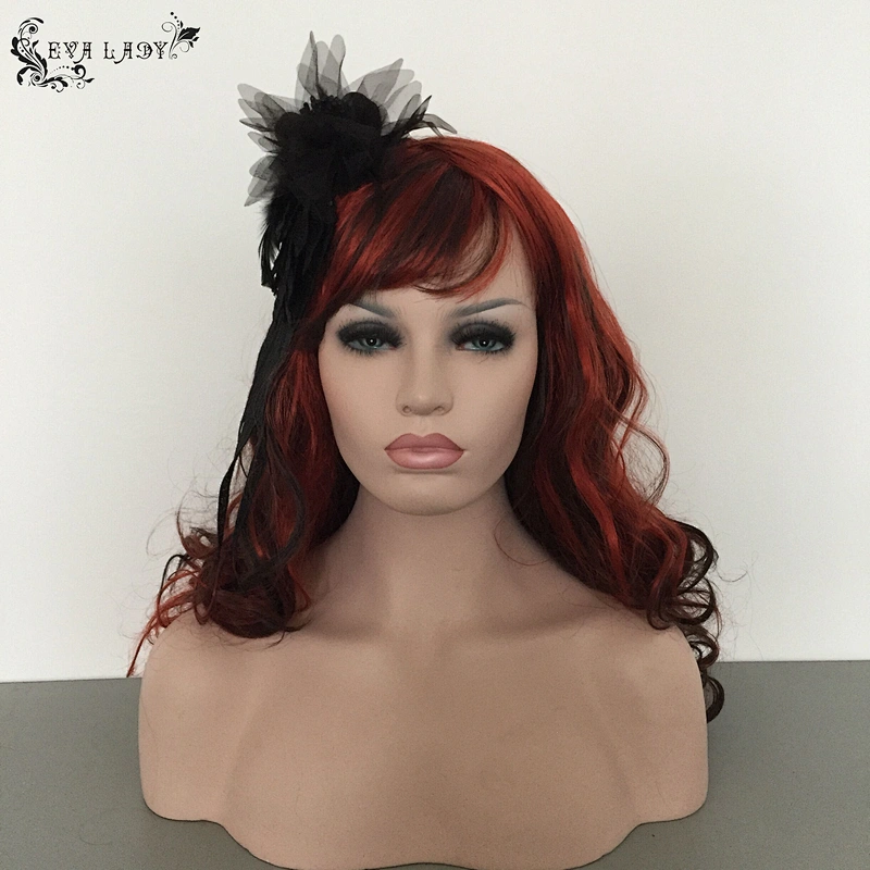 Gothic rose feather hair plug