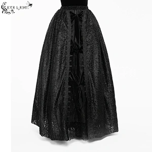 Towel-embroidered voluminous skirt