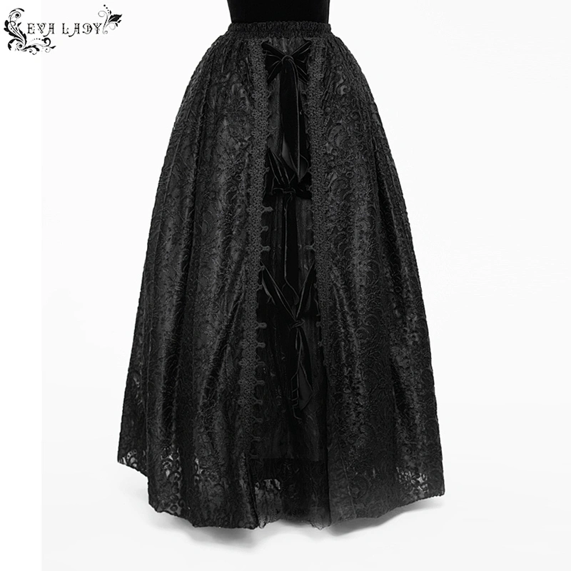 Towel-embroidered voluminous skirt