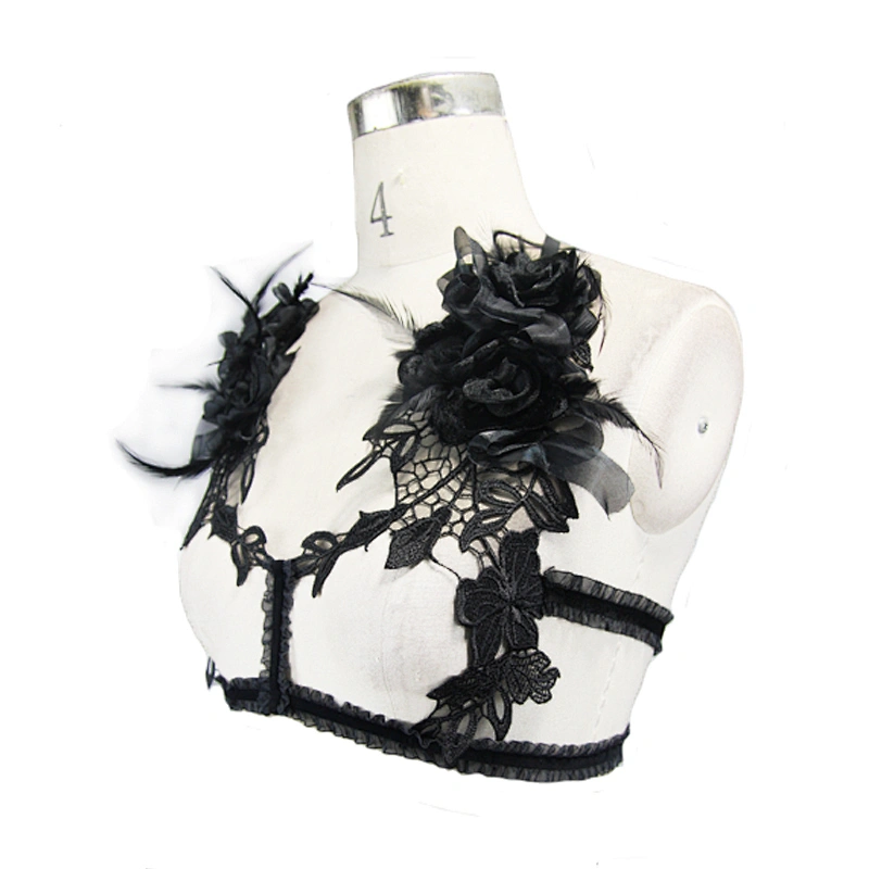 Rose lace ornament on breast