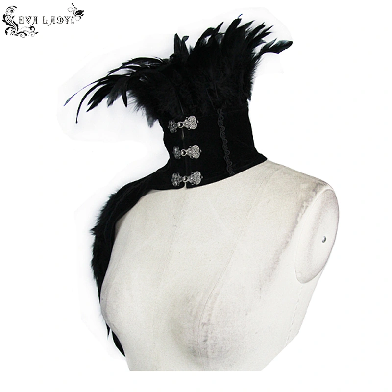 Asymmetrical feather collar on one side