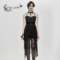 A plastic small jacquard material behind tied rope sling short skirt