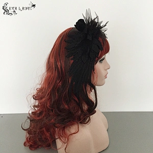 Gothic rose feather hair plug