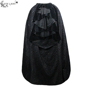 Towel-embroidered voluminous skirt