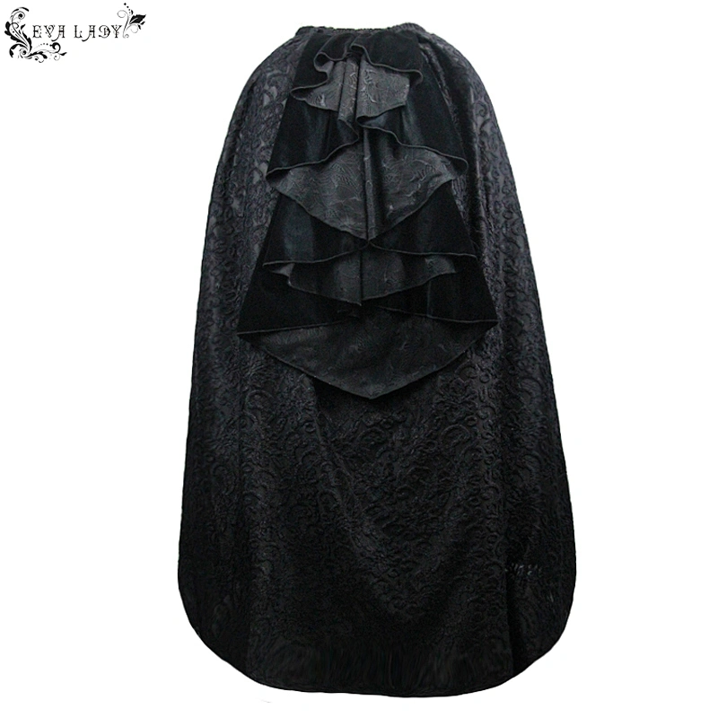 Towel-embroidered voluminous skirt