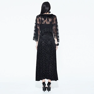 Gothic velvet dress with tassel shawl