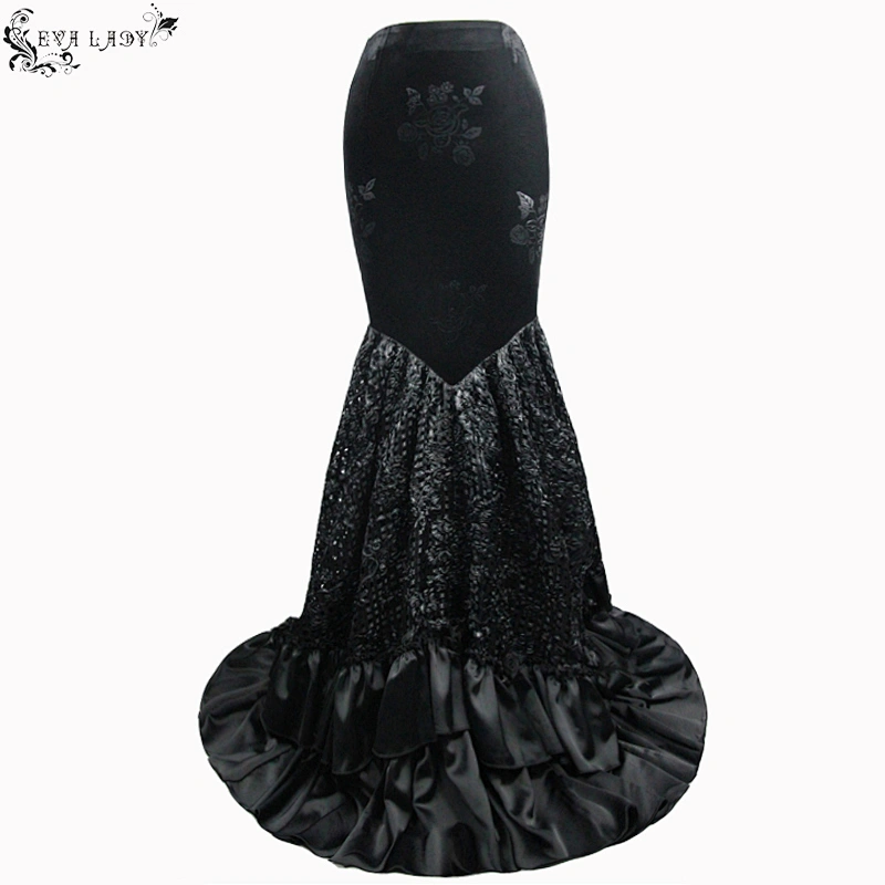 Special plane woven lace pleated half - length fish tail material