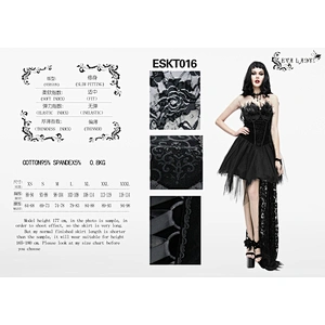 Skirt with asymmetric chest plumes