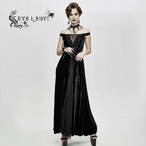 A word shoulder chest list cord velvet with tassel dress