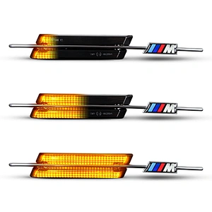 Smoked Lens dynamic turn signal amber only side marker LED lights for BMW E82 E88 E60 E90 E91 E92 E93