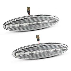 2pcs Clear/Smoked Lens Red Led Rear Side Marker Light for 1997-2004 Chevy Corvette C5