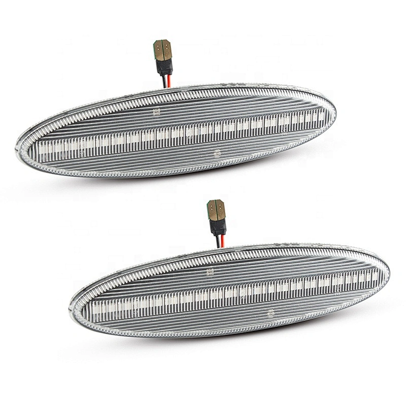2pcs Clear/Smoked Lens Red Led Rear Side Marker Light for 1997-2004 Chevy Corvette C5
