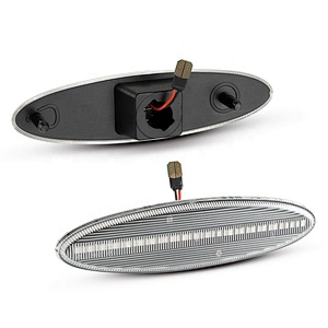 2pcs Clear/Smoked Lens Red Led Rear Side Marker Light for 1997-2004 Chevy Corvette C5