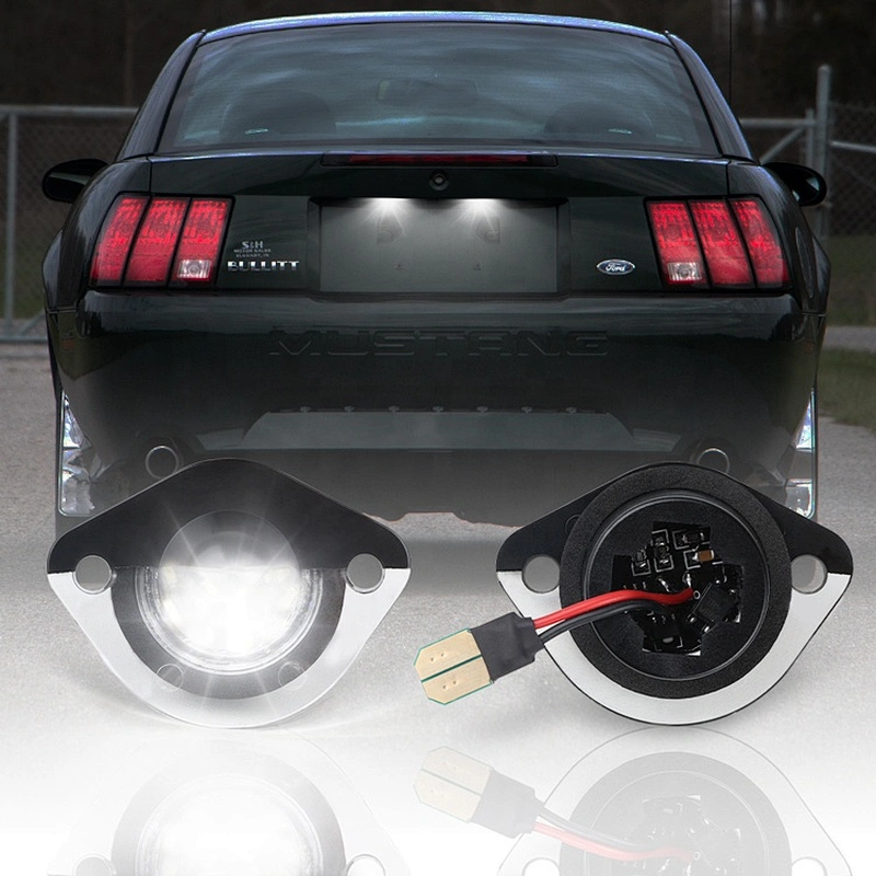 2pcs Full LED License Plate Light Rear Bumper Tag Lamp Assembly Replacement For Ford Mustang 1994-2004