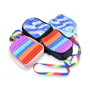 Edunicysh Pop Backpack Purse for Girls,Pop Shoudler Bag Fidget Mini Backpack Purse for Girls Kids,Push Popper Bubble Fidget Toy Bag Gifts for Toddler ADHD Anxiety Stress Relief