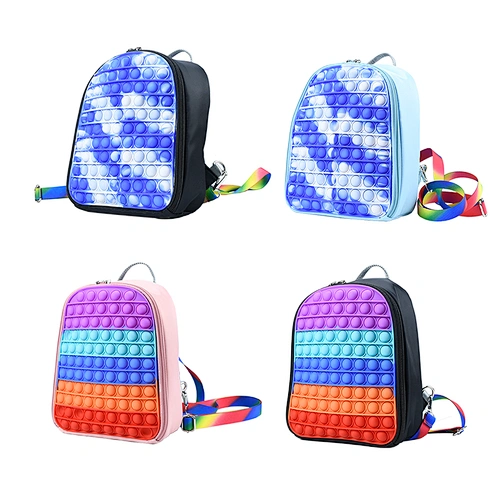 Edunicysh Pop Backpack Purse for Girls,Pop Shoudler Bag Fidget Mini Backpack Purse for Girls Kids,Push Popper Bubble Fidget Toy Bag Gifts for Toddler ADHD Anxiety Stress Relief