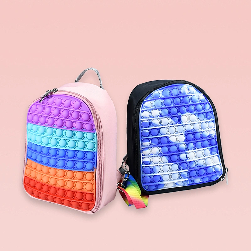 Edunicysh Pop Backpack Purse for Girls,Pop Shoudler Bag Fidget Mini Backpack Purse for Girls Kids,Push Popper Bubble Fidget Toy Bag Gifts for Toddler ADHD Anxiety Stress Relief