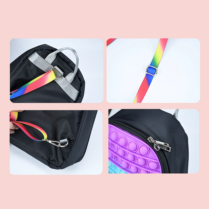 Edunicysh Pop Backpack Purse for Girls,Pop Shoudler Bag Fidget Mini Backpack Purse for Girls Kids,Push Popper Bubble Fidget Toy Bag Gifts for Toddler ADHD Anxiety Stress Relief