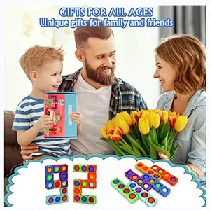 Edunicysh Fidgets Toys Girl Boy Creative DIY Sensory Block Toy Set 24Pcs Dimple Fidget Packs Kids Adults Anxiety Stress Relief Sensory Toys Autistic Children ADHD Toddler Educational Building Block Toy