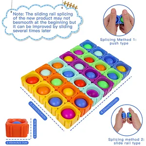 Edunicysh Fidgets Toys Girl Boy Creative DIY Sensory Block Toy Set 24Pcs Dimple Fidget Packs Kids Adults Anxiety Stress Relief Sensory Toys Autistic Children ADHD Toddler Educational Building Block Toy