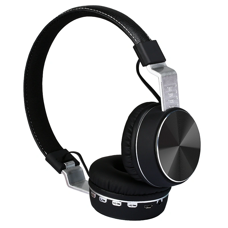 Wholesale Bluetooth 5.0 Foldable leather Xbass Stereo noise cancelling Wireless Bluetooth Headset with Micrcophone