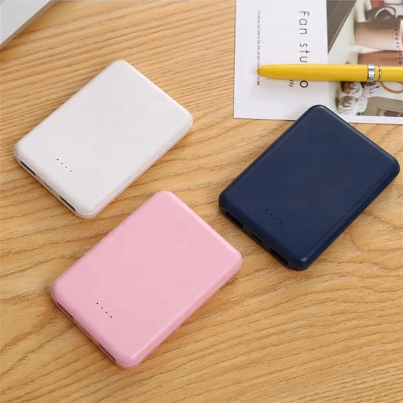 5000MAH Ultra Slim Credit Card size Portable Power Banks Dual USB ports output 5V2A quick charge for IPHONE/SAMSUNG/HUAWEI