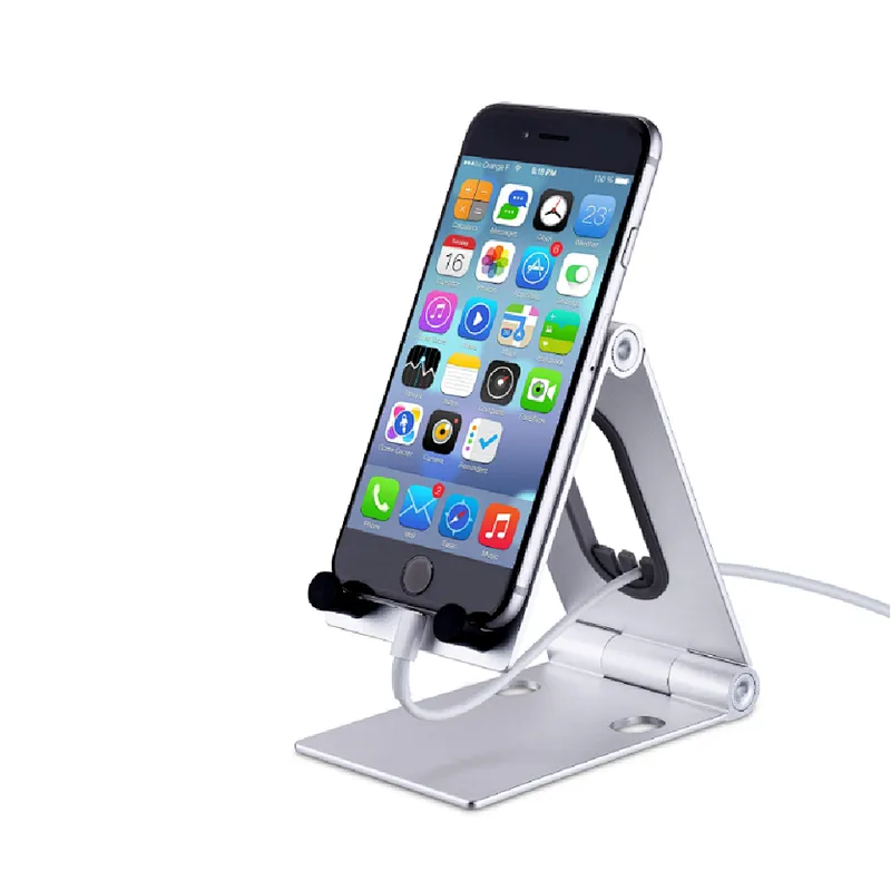 Desktop Stand for Smart Phone Tablet Holder Foldable and Portable Aluminium and Silicon 360 degree Adjustable angles