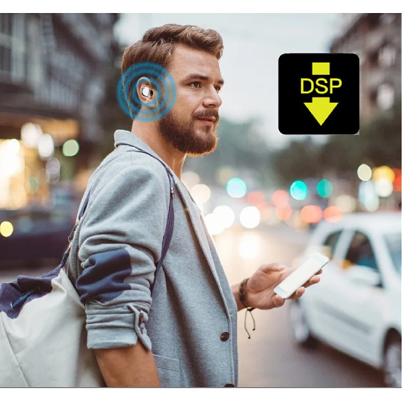 True Wireless Stereo bluetooth 5.0 Earbuds Aluminium HIFI DSP voice cancelation Dual or single USE Half in Ear Auto reconnecting