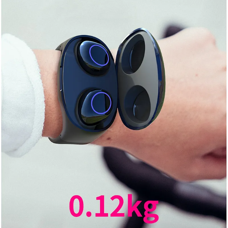 Bracelet TWS Bluetooth Earbuds in Ear TWS Auto Pairing Auto Connecting wearable portable