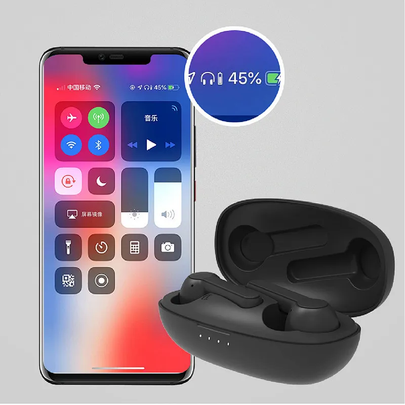 Private Mould Wireless Earbuds Bluetooth 5.0 in ear JL6936 Chipset Crystal Voice Siri wake up battery indication smart control