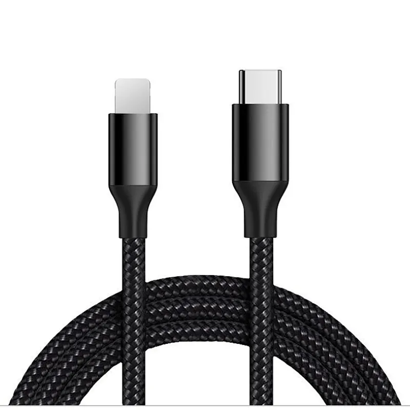 Data cable Type C to Lightning PD fast charge max 5A 480mbps Data exchange compliable with Iphone Ipad Macbook Nylon and copper