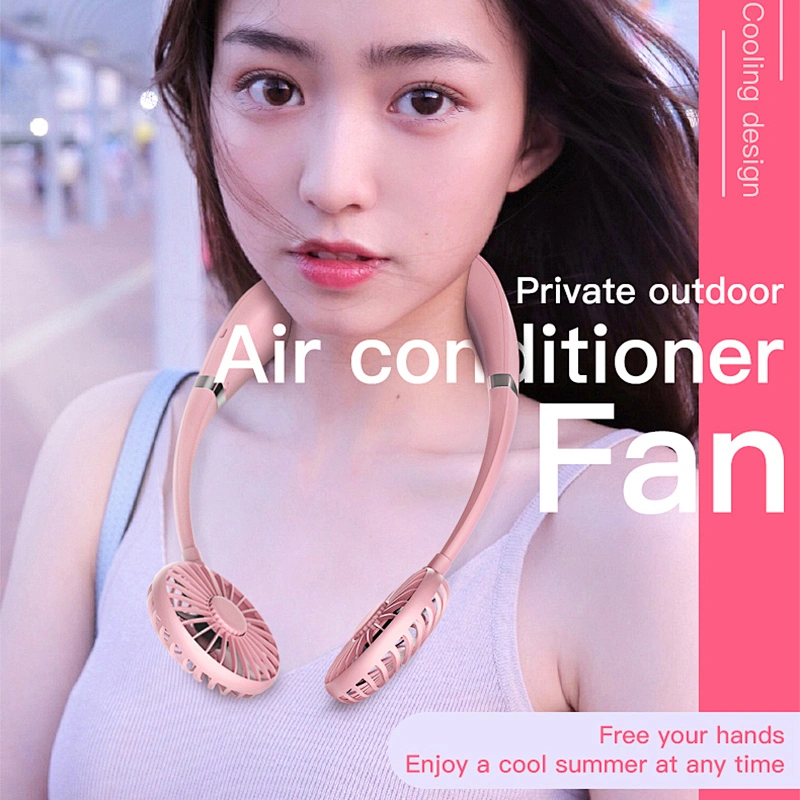 Portable USB Mini Neck Fan Rechargeable Small Portable Sports Outdoor Air Conditioner Cooler Fan