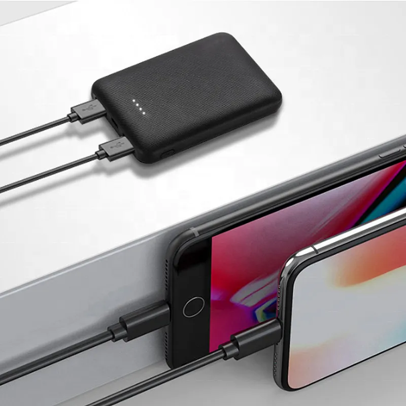 5000MAH Ultra Slim Credit Card size Portable Power Banks Dual USB ports output 5V2A quick charge for IPHONE/SAMSUNG/HUAWEI
