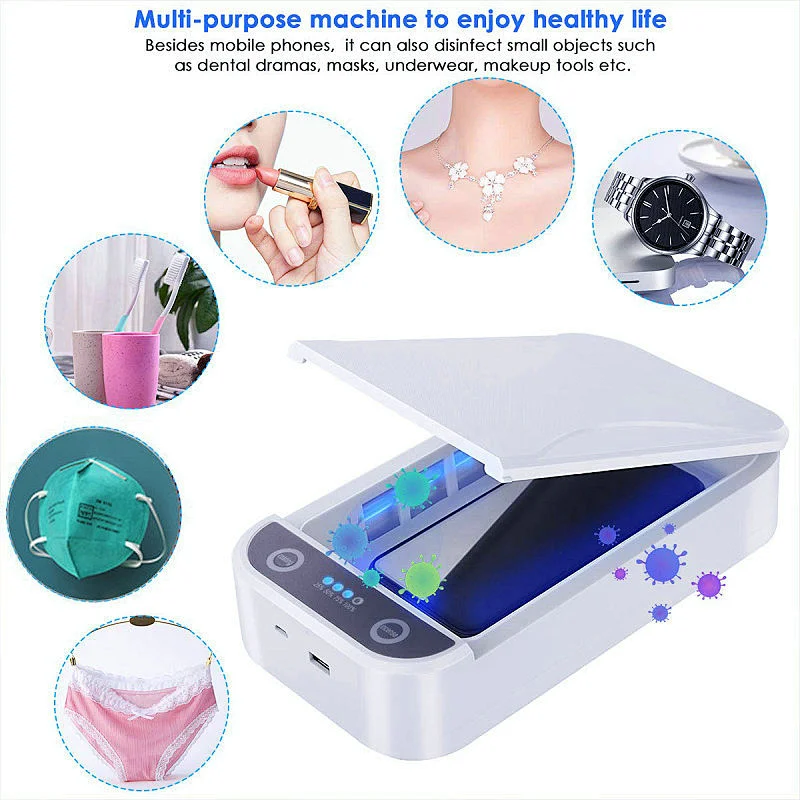 360 degree UV light disinfection  Phone UV Sanitizer, Portable Phone Sterilizer with aromatherapy