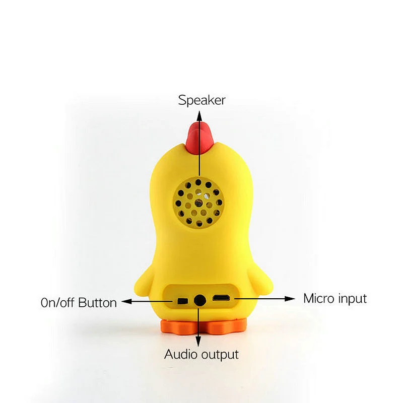 Mini bluetooth speaker custom Chicken Shape Design PVC Portable Speaker