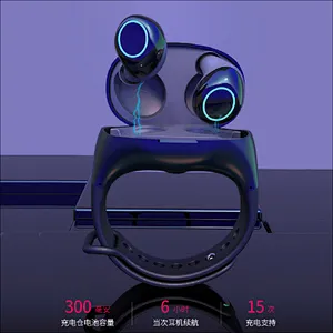 Smart Bracelet Dual Driver Earbuds Wireless Bluetooth 5.0 Waterproof Designed for Sports Wristband