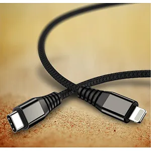 Data cable Type C to Lightning PD fast charge max 5A 480mbps Data exchange compliable with Iphone Ipad Macbook Nylon and copper