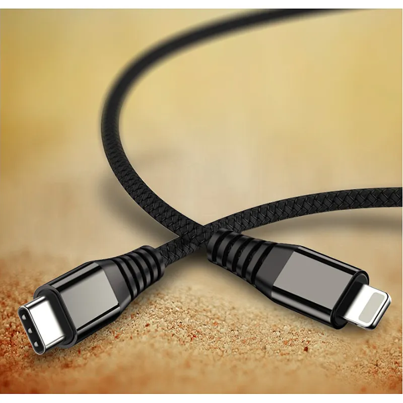 Data cable Type C to Lightning PD fast charge max 5A 480mbps Data exchange compliable with Iphone Ipad Macbook Nylon and copper