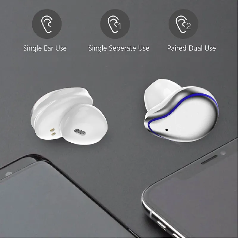 Aluminium TWS bluetooth 5.0 Earbuds AIROHA 1536 Chipset HIFI DSP voice cancelation Half in Ear
