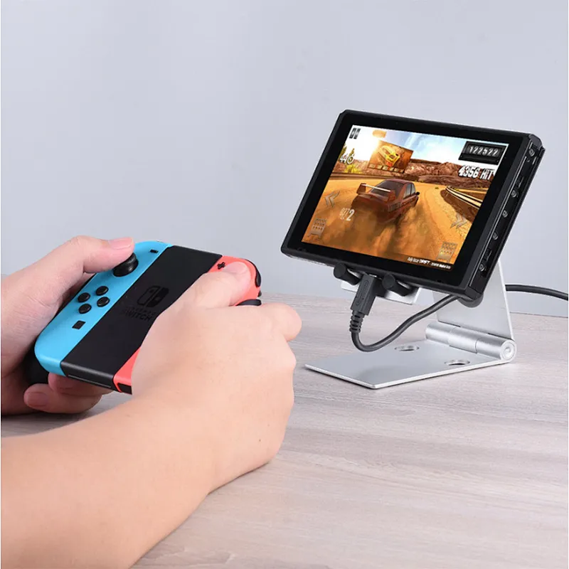 Desktop Stand for Smart Phone Tablet Holder Foldable and Portable Aluminium and Silicon 360 degree Adjustable angles