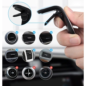 L Shape Car Air Vent Mount Holder Compatible With iPhone XS XS Max XR X 8 8+ 7 7+ SE 6s 6+ 6 5s 4 Samsung Galaxy S10 S9 S8 S7 S6