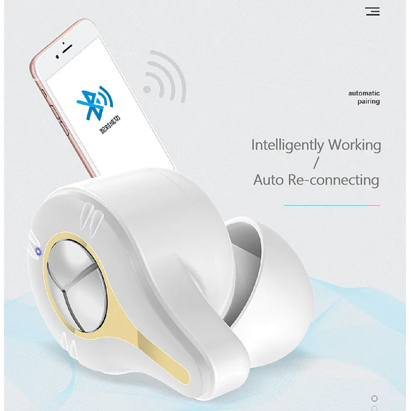 NIEUW GESTELDE Kleinste TWS in Bluetooth-oordopjes 5.0 AIROHA 1536 Batterijcapaciteit Digitaal weergeven
