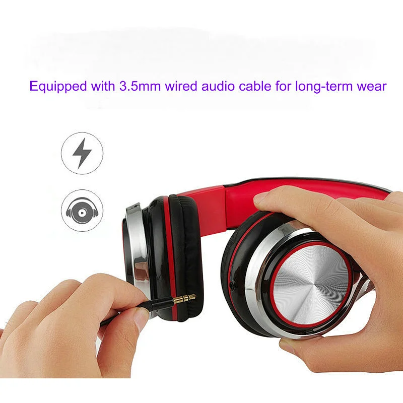 Wired Headphones Folding Stereo wired headset
