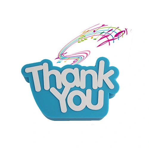 Custom PVC Thank You Shape Design PVC Portable bluetooth Speaker