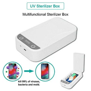 One-click disinfection in 5minutes Portable UV Phone Sterilizer Multifunctional UV Sterilizer with wireless charging for phone