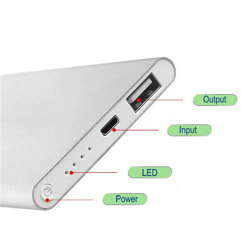 Card shape Large Capacity  Super Thin Aluminum Power Bank 4000mAh in Good Quality