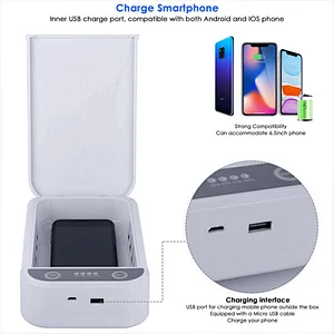 360 degree UV light disinfection  Phone UV Sanitizer, Portable Phone Sterilizer with aromatherapy