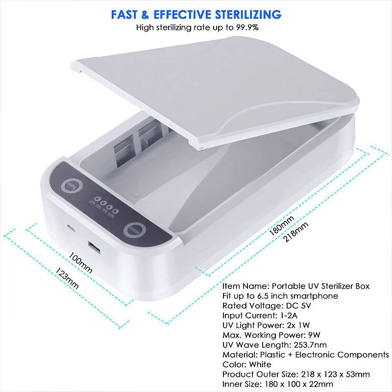 360 degree UV light disinfection  Phone UV Sanitizer, Portable Phone Sterilizer with aromatherapy