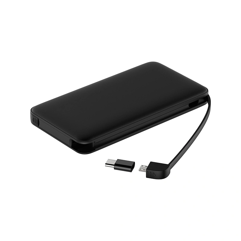 10000MAH Portable Power Banks on the go Dual USB ports output 5V2A quick charge fixed type c charging cable