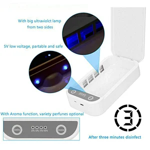 360 degree UV light disinfection  Phone UV Sanitizer, Portable Phone Sterilizer with aromatherapy
